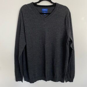 Apt. 9 Charcoal Grey Merino Wool V-Neck Sweater